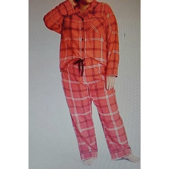 Ladies 2XL Pj's Pajamas by Wondershops Red Plaid Shirt & Pants New Lounge wear - Picture 7 of 7